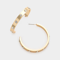 Rhinestone Studded Hoops