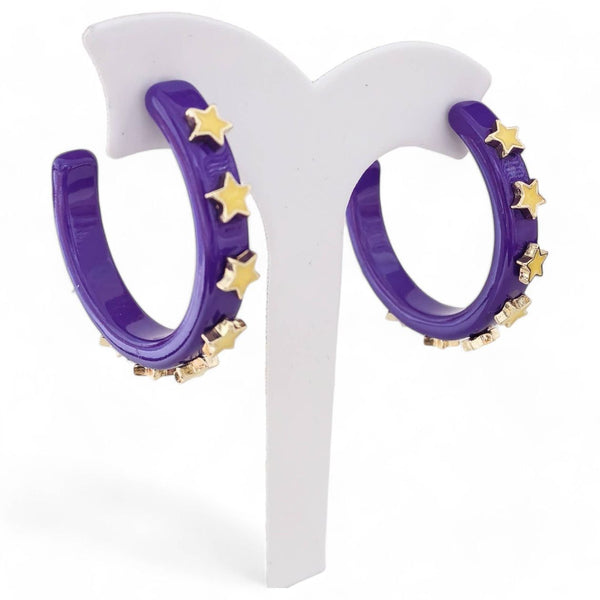 She's A Star Purple Hoops