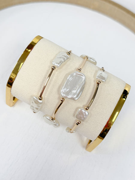Salty Pearl Bracelet Stack