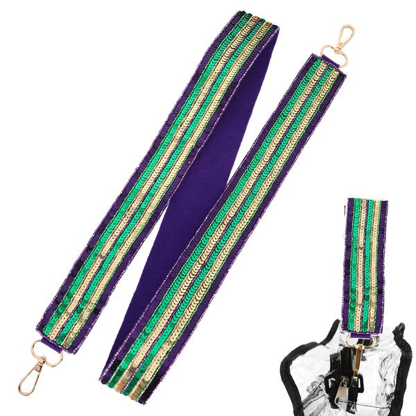 Mardi Gras Sequin Purse Strap