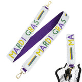 White Mardi Gras Beaded Purse Strap
