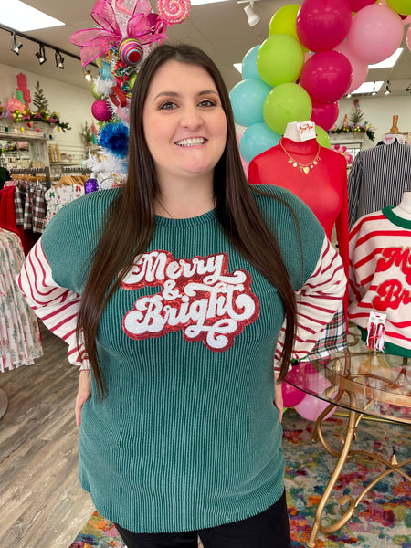 Merry & Bright Ribbed Top