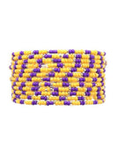 Purple & Gold Beaded Bracelet Set