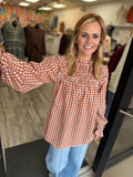 Pumpkin Gingham Top