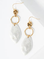 Mixed Metal Geometric Drop Earrings