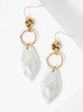 Mixed Metal Geometric Drop Earrings