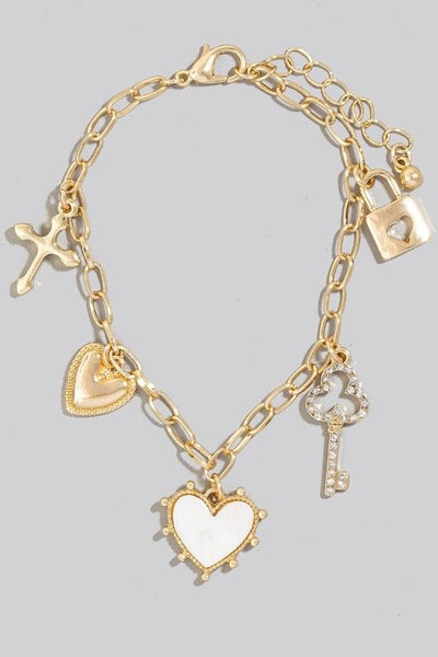 Lock & Key Charm Bracelet