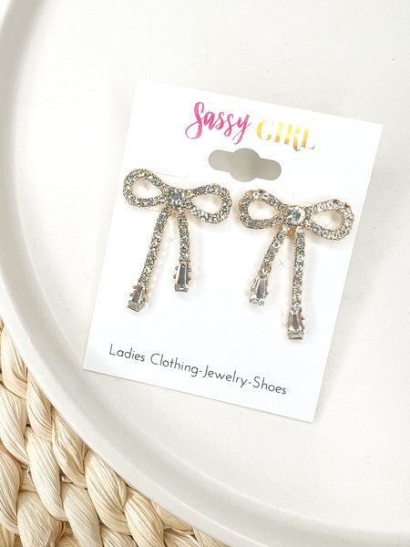 Rhinestone Bow Earring