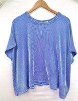 Boxy Stripe Ribbed Short Sleeve Top