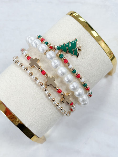 Christmas Tree Bracelet Stack
