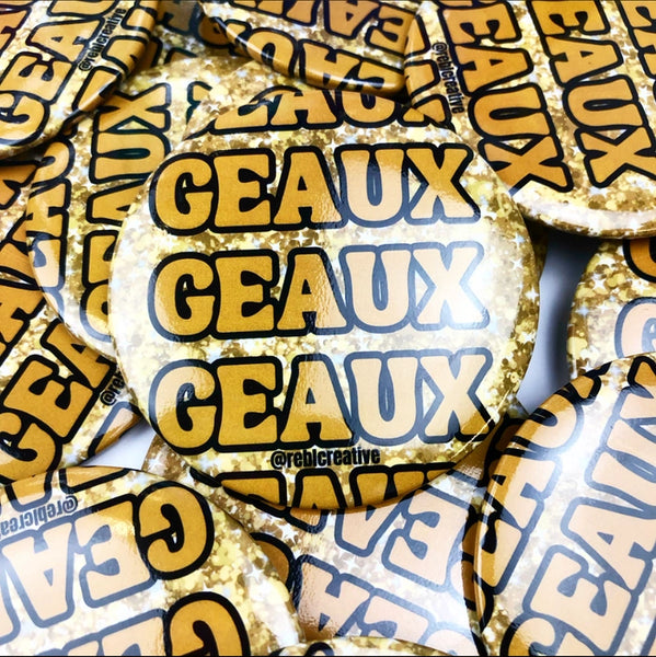 Geaux Black & Gold Game Day Button