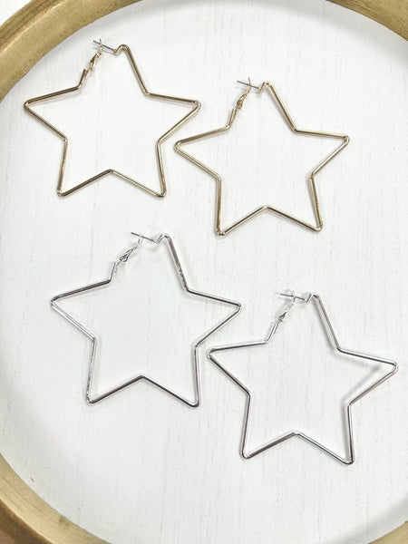 Oversized Star Hoop Earrings