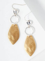 Mixed Metal Geometric Drop Earrings