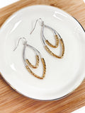 Layered Teardrop Mixed Metal Earrings