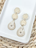 Woven Raffia Teardrop Earrings