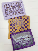 Checkerboard Purple Tigers LSU Graphic Tee