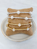 Quatrefoil Pearl Hammered Bangles