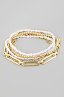 Pearl & Metal Bracelet Stack