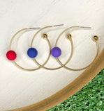 Color Ball Hoop Earrings