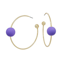 Color Ball Hoop Earrings