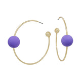 Color Ball Hoop Earrings