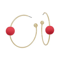 Color Ball Hoop Earrings