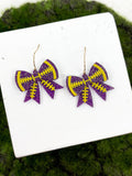 Glitter Football Bow Earrings