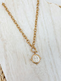 Hammered Cross Coin Necklace