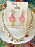 Pencil And Pearl Earrings