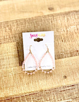 Rose Quarts Beaded Teardrop Earrings