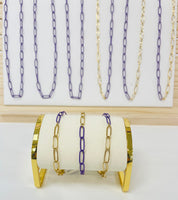 Purple & Gold Paperclip Bracelet