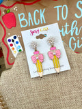 Pencil And Pearl Earrings