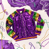 Mardi Gras Sequin Bomber Jacket