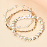 Pink Floral Mama Bracelet Stack