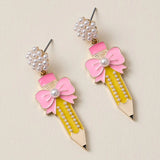 Pencil And Pearl Earrings