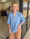 Denim Dots Top