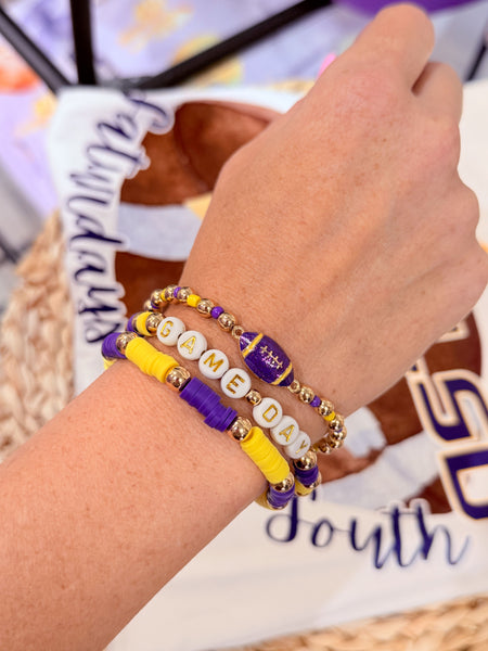 Game Day Seed Bead Bracelet Stack