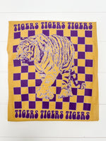 Checkerboard Purple Tigers LSU Graphic Tee