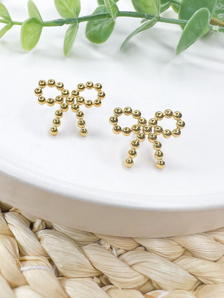 Gold Bow Studs