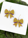 Glitter Football Bow Earrings