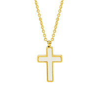 Mother of Pearl Dainty Cross Necklace