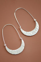 Hammered Metal Hoop Earring