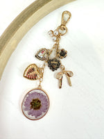 Pressed Flower Bag Charm
