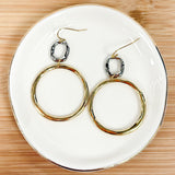 Oval Circle Link Earrings