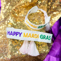 Cloth Happy Mardi Gras Bracelet