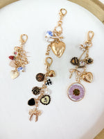 Checkered Heart Bag Charm