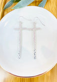 Hammered Cross Earrings