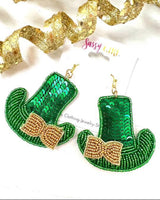 St. Patrick's Day Sequin Beaded Earrings