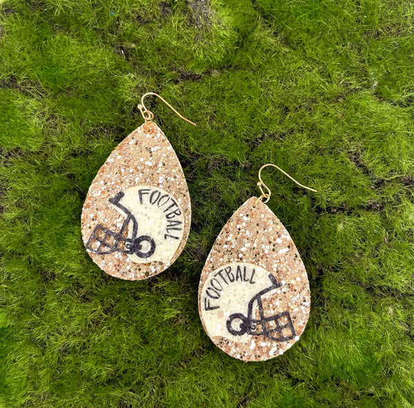 Sparkle & Shine Football Earrings