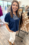 Navy Baby Top